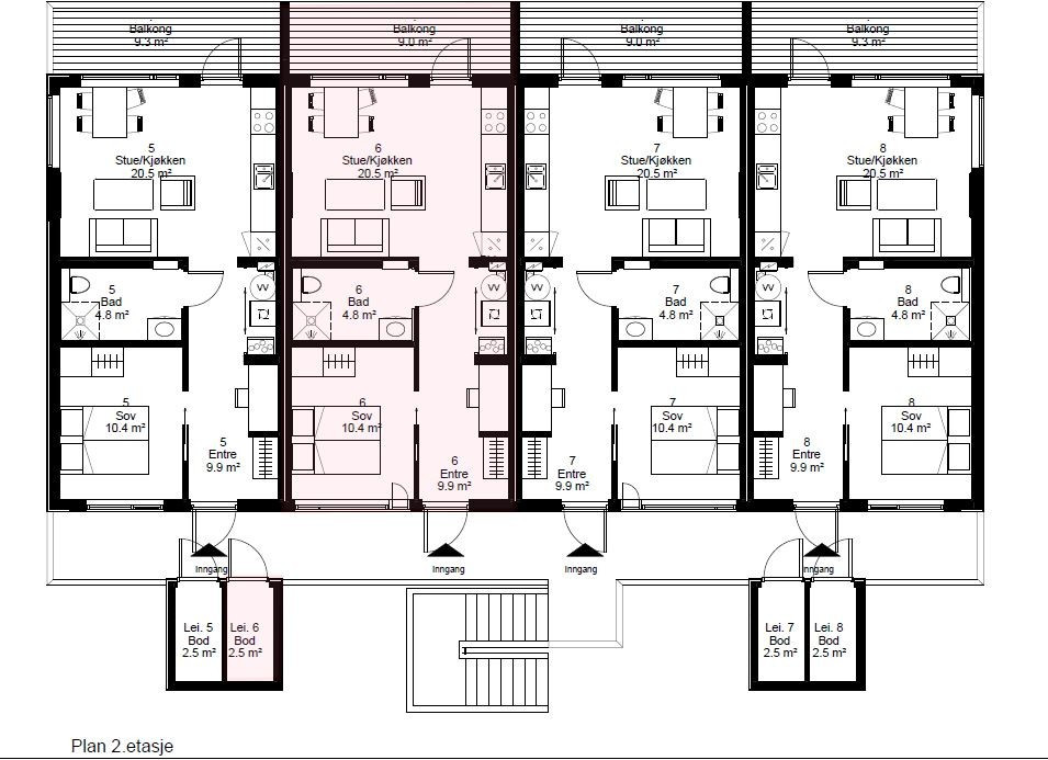 Plan 2 - Leilighet F