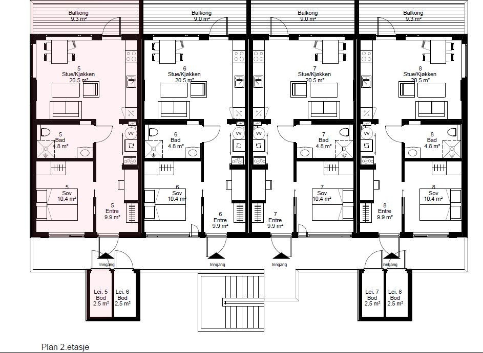 Plan 2 - Leilighet E