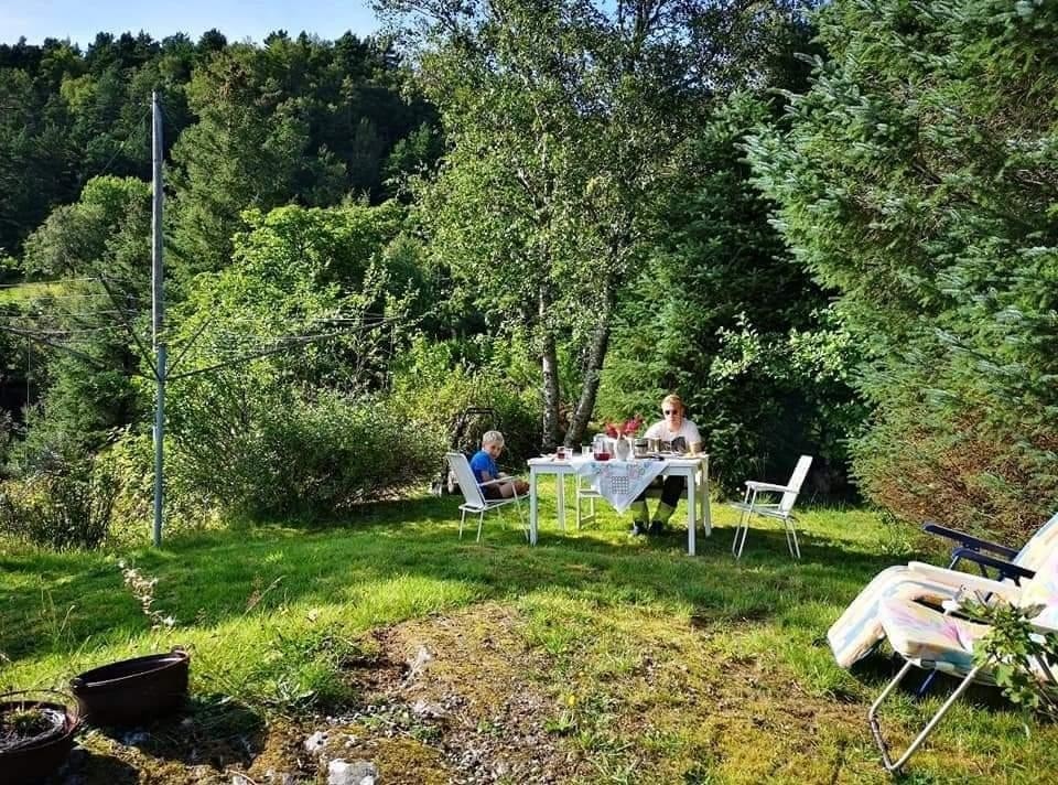 Bak huset, rett på fjellet Galleribilde