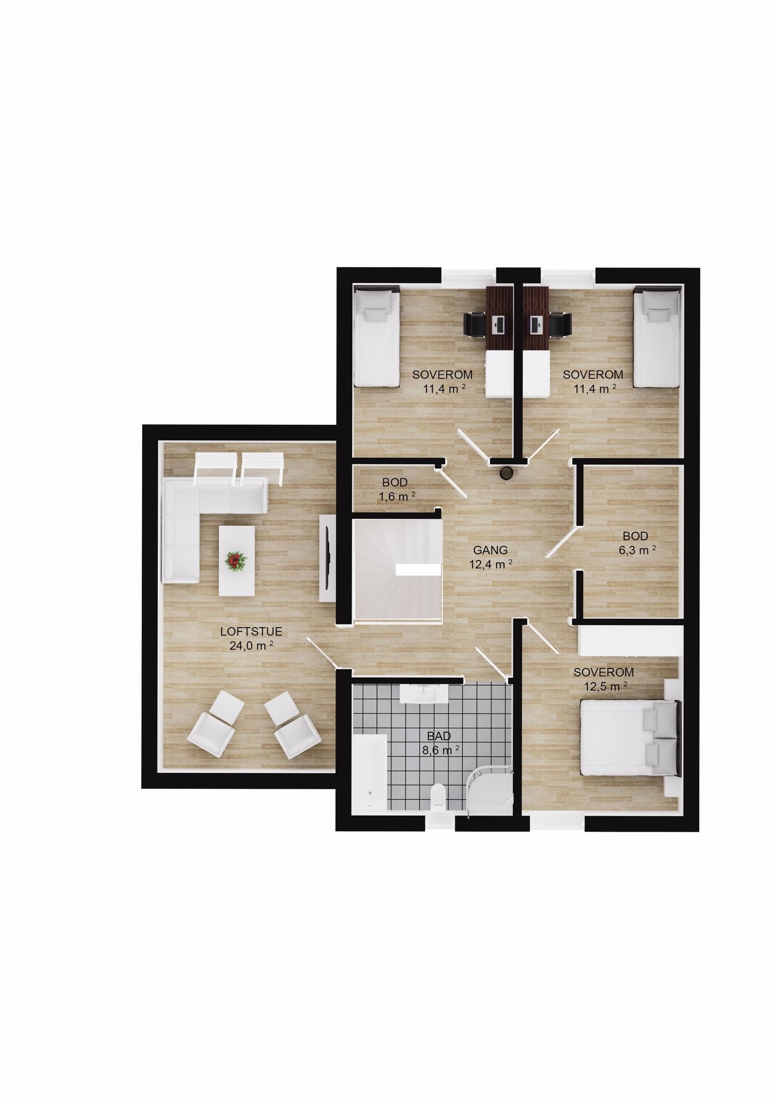 Plantegning andre etasje Galleribilde