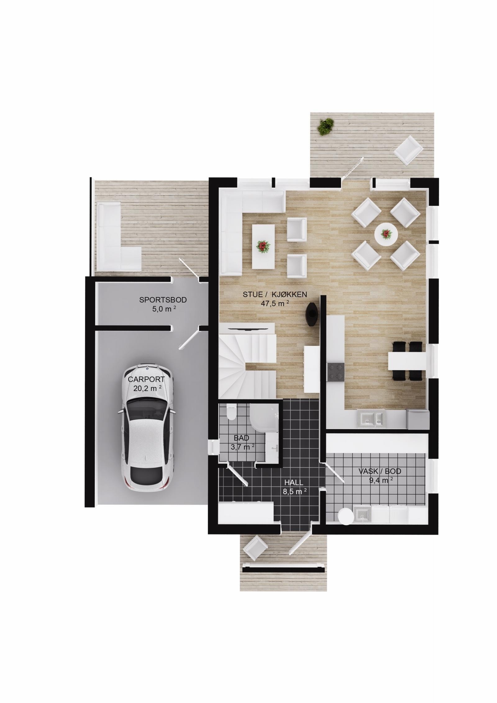 Plantegning første etasje Galleribilde