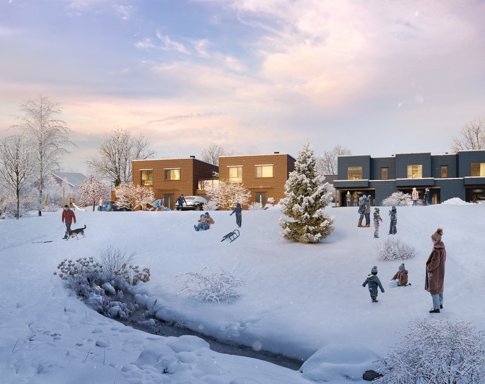 Vinterstemning på Sentrumshagen. Galleribilde