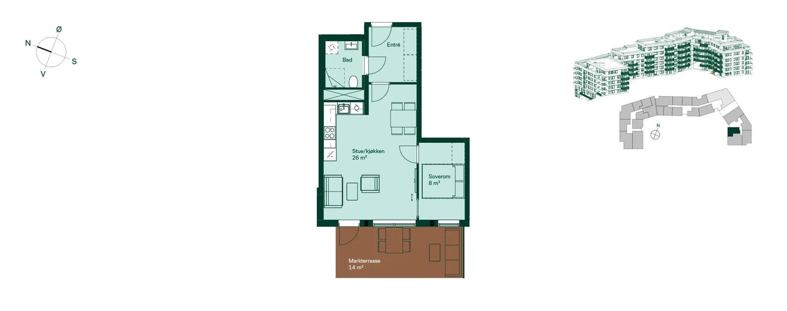 Tegning av leilighet Galleribilde