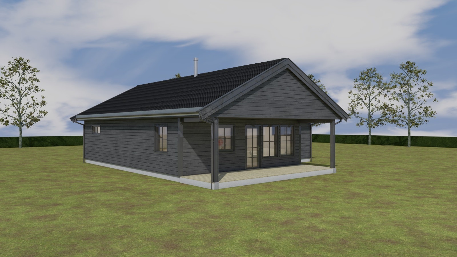 Bolig Praktisk, en av boligtypene som er prosjektert på tomt 1. En bolig får byggestart denne høsten. Se egen annonse på Finn. Galleribilde