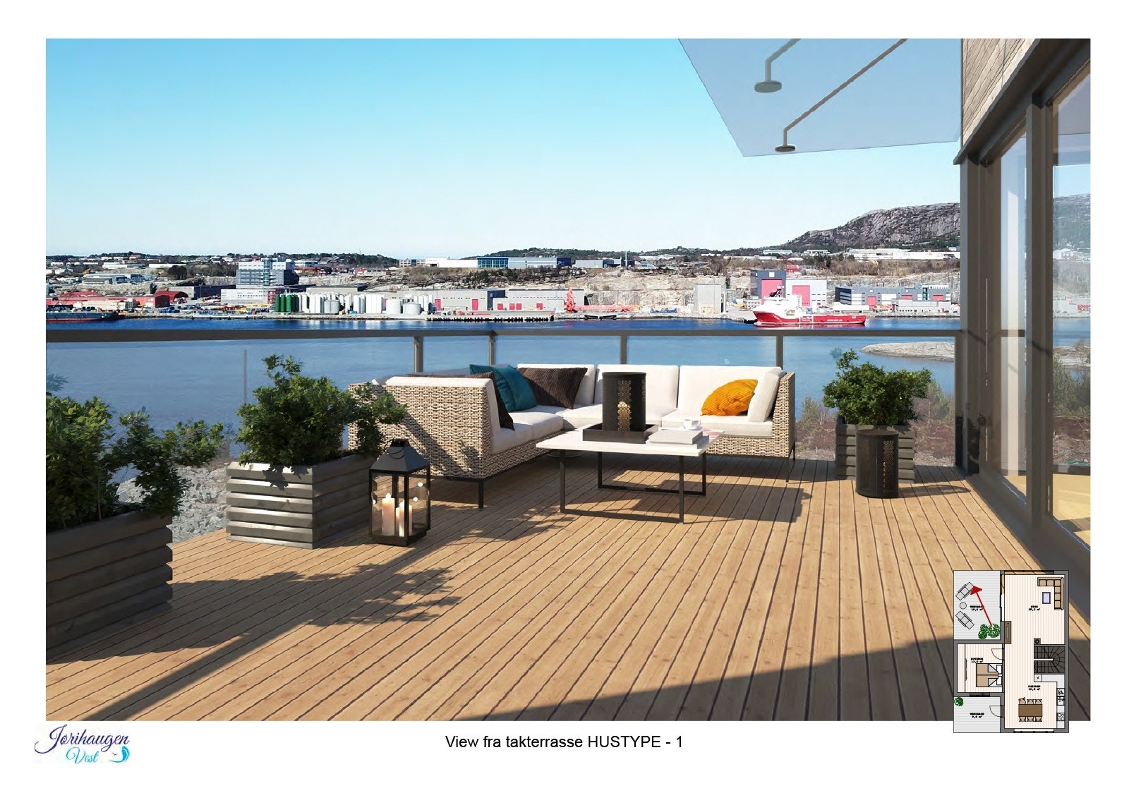 Terrasse illustrasjon hus H01 Galleribilde