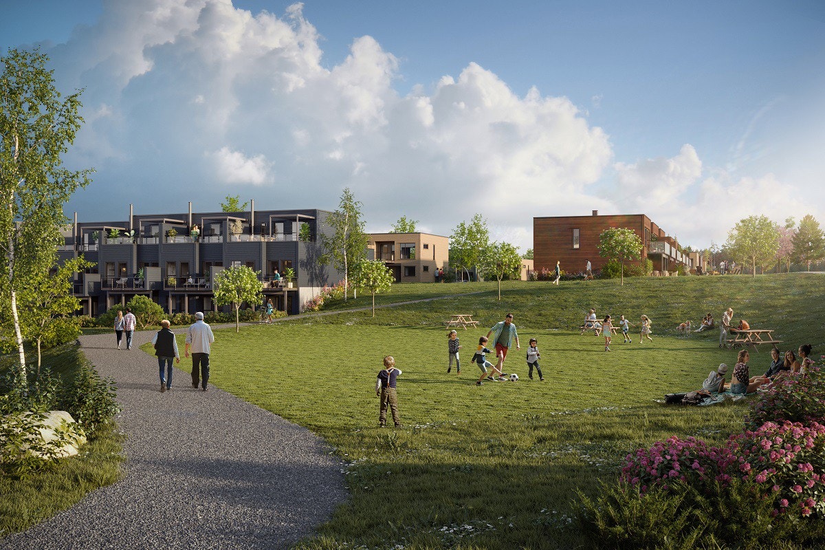 Området vil få en stor amfi, her en vinkel av denne som blir stor og folksom - håper vi. Galleribilde