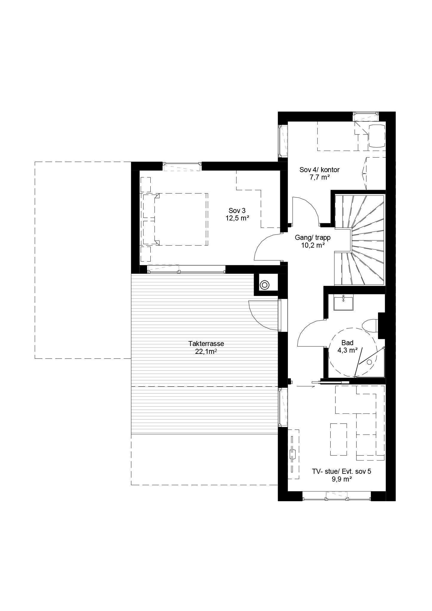 Townhouse 3. etasje Galleribilde