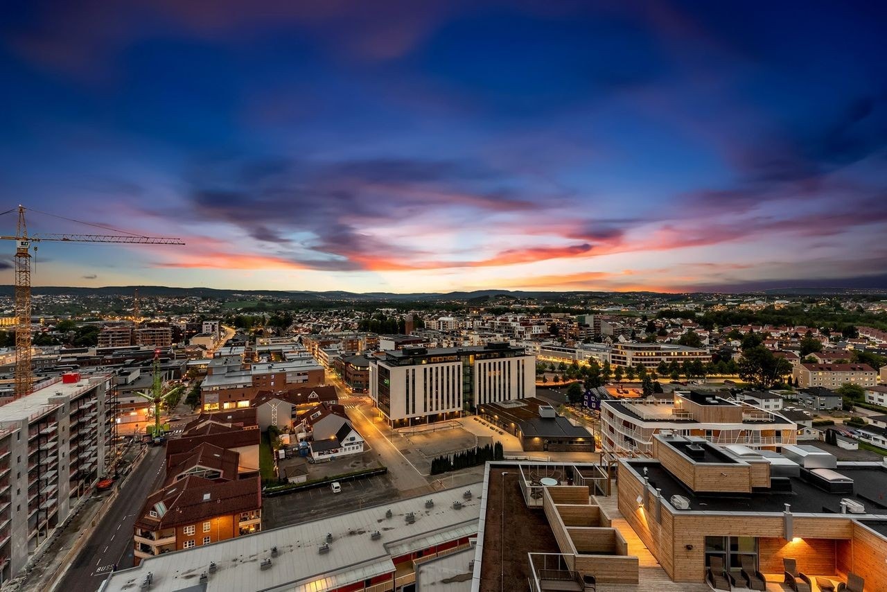 Nydelig panoramautsikt utover Lillestrøm by Galleribilde