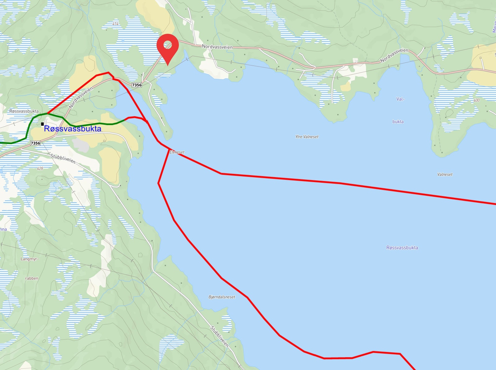 Ca 300 meter til løypenett for scooter. Galleribilde