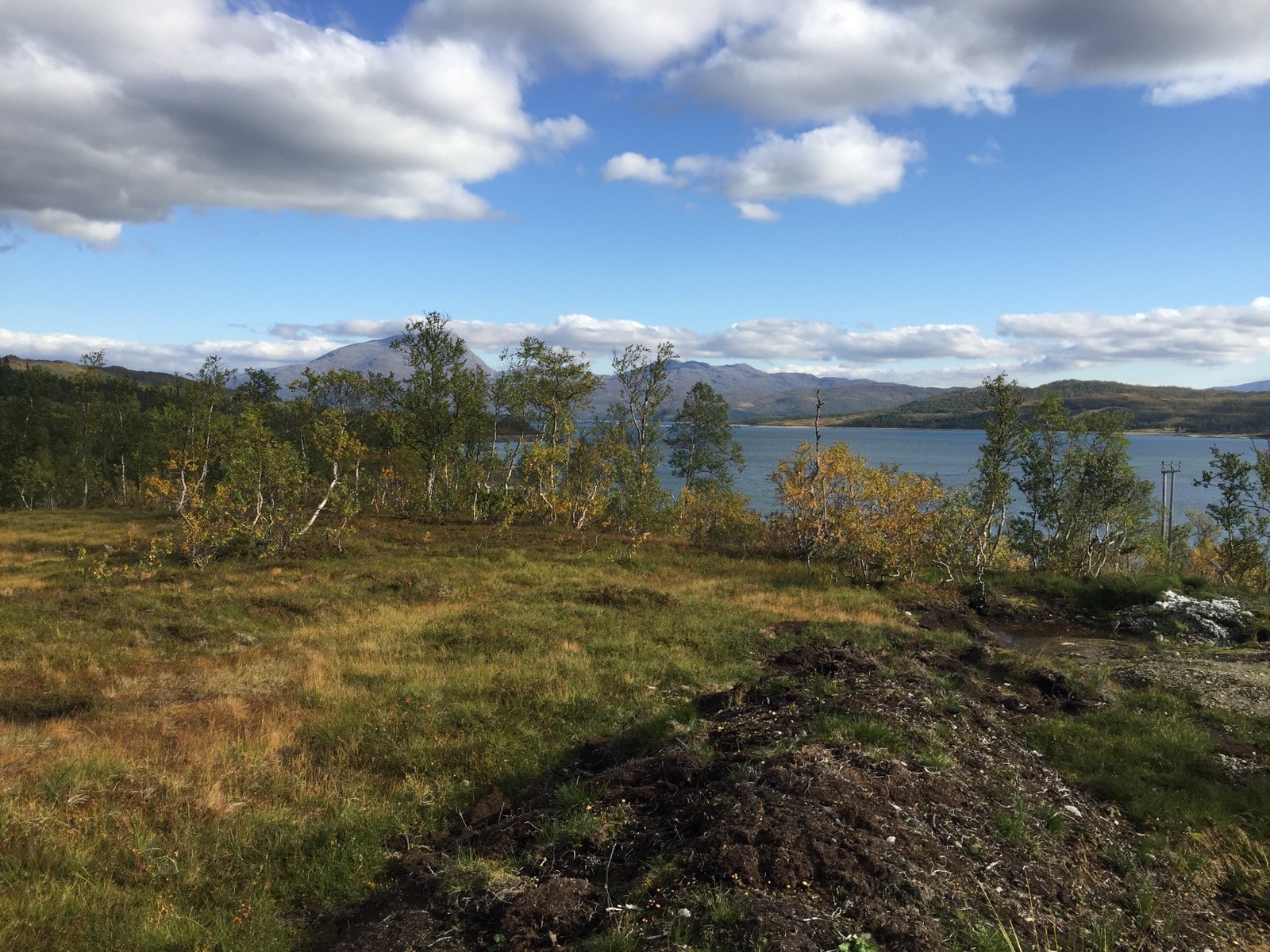 Stor og fin flate foran skråning mot vatnet. Galleribilde