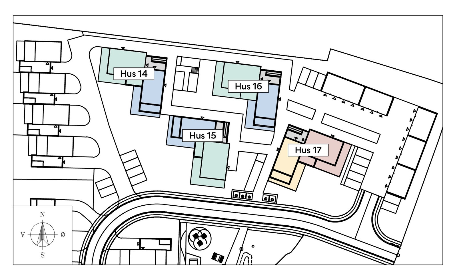 Nummerering av husene med leiligheter. Galleribilde