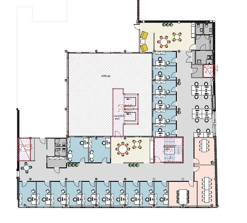 Forslag planløsning 4. etasje - enkeltkontorer Galleribilde