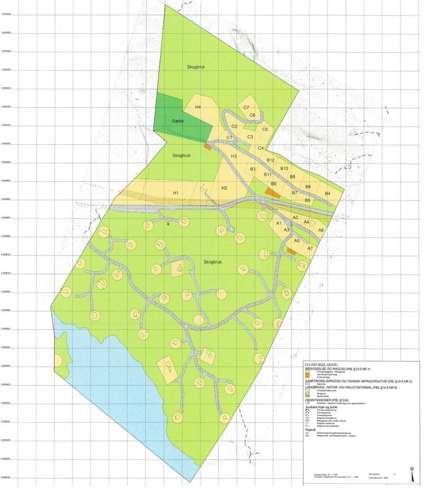 Reguleringskart fra Tinn kommune. Areal- og tomteavvik kan forekomme. Galleribilde