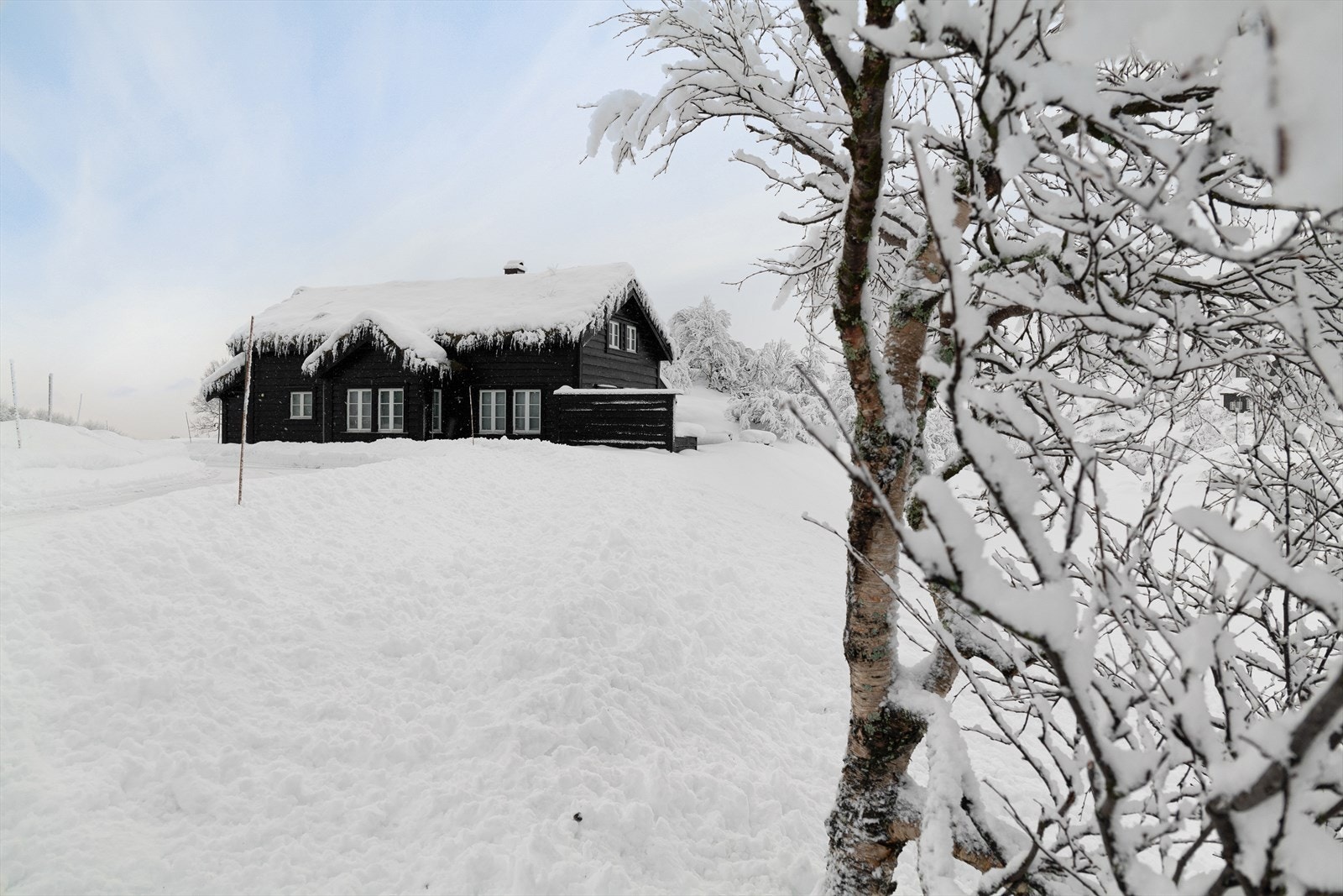 Fra hytta er det kort vei til Ådneram skitrekk som er et populært skitrekk med gode snøforhold Galleribilde