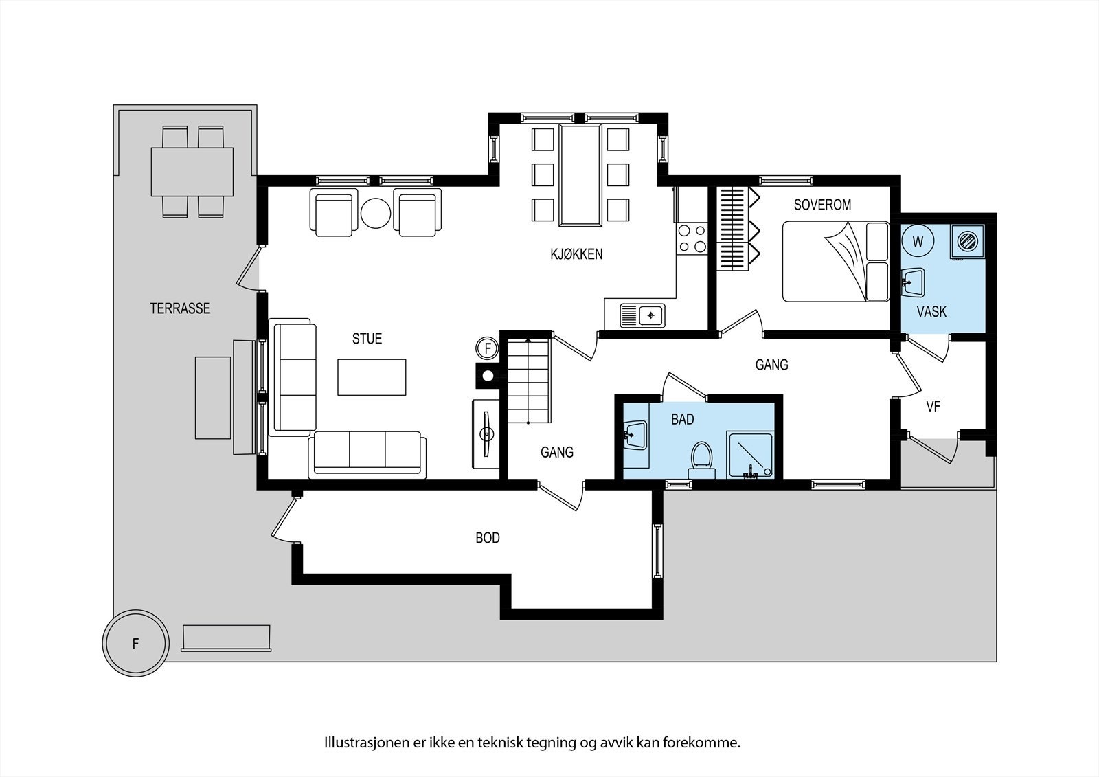 Plantegning 1. etasje Galleribilde