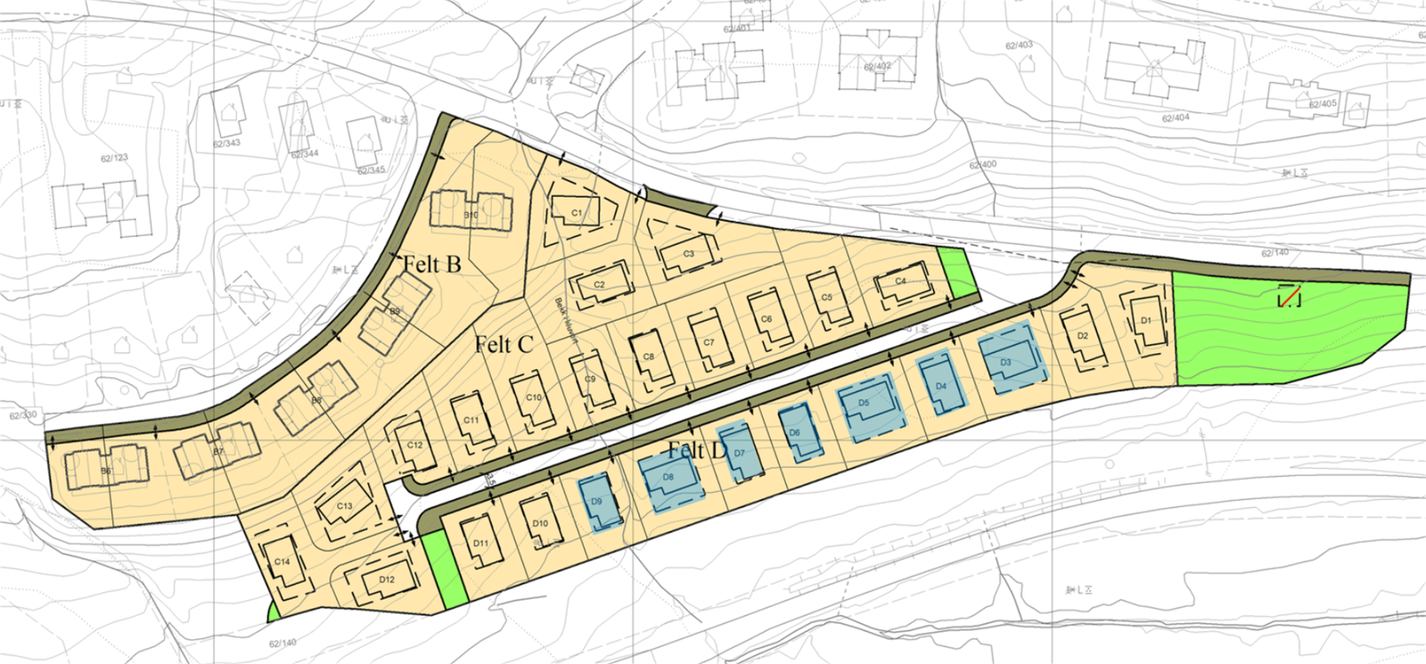 Sit kart over tomtene Galleribilde