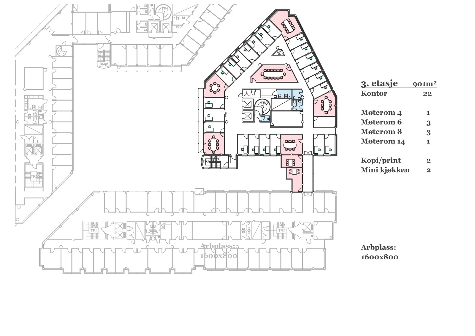 Planskisse 3. etasje 902 kvm Galleribilde