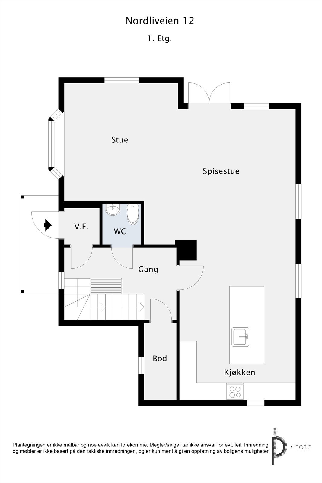 Plantegning 1. etasje Galleribilde