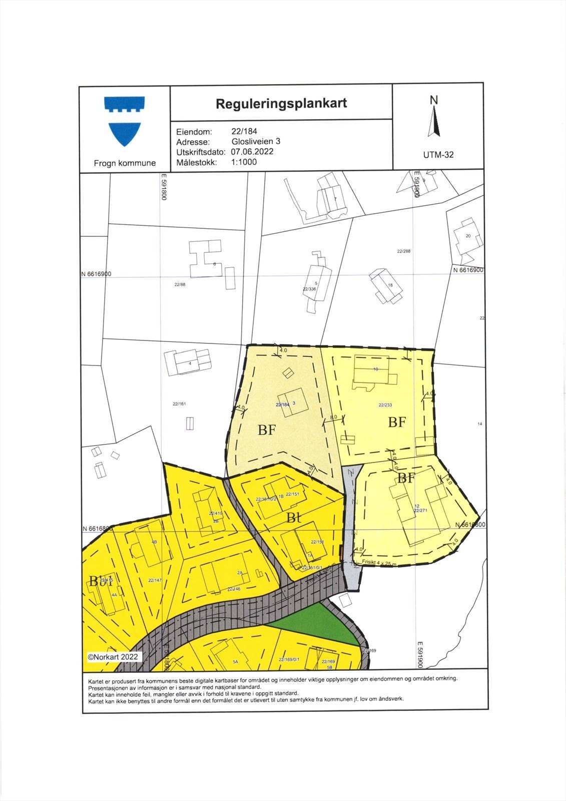 Kart over tomten Galleribilde