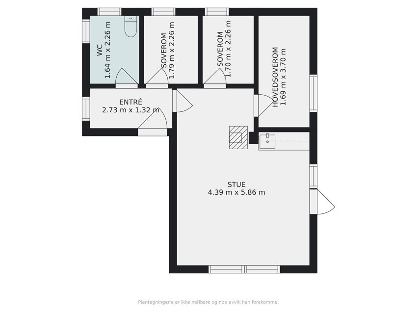 Planskisse med mål. Galleribilde