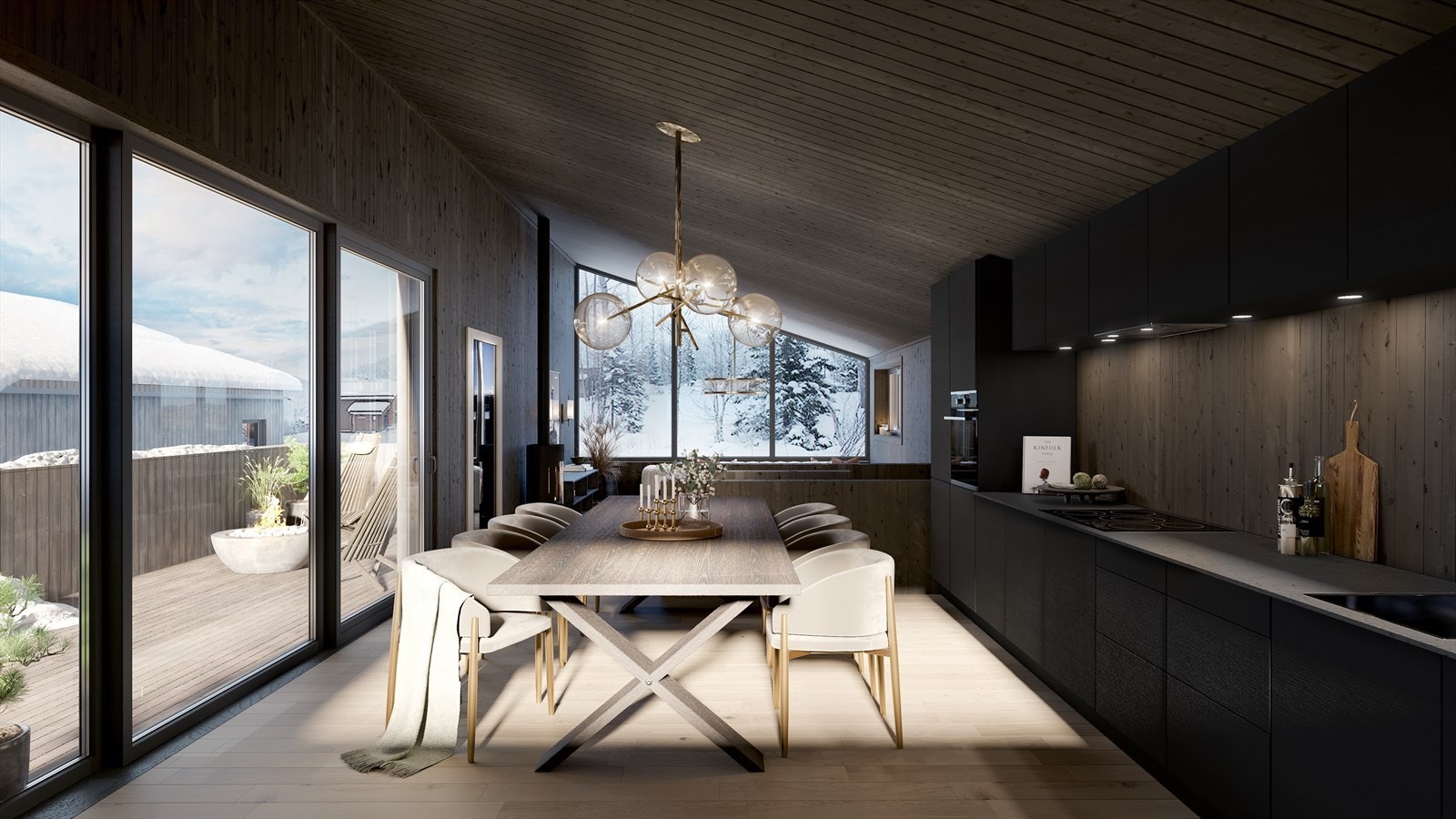 Illustrasjonsbilde med møblert oppholdsrom. Galleribilde