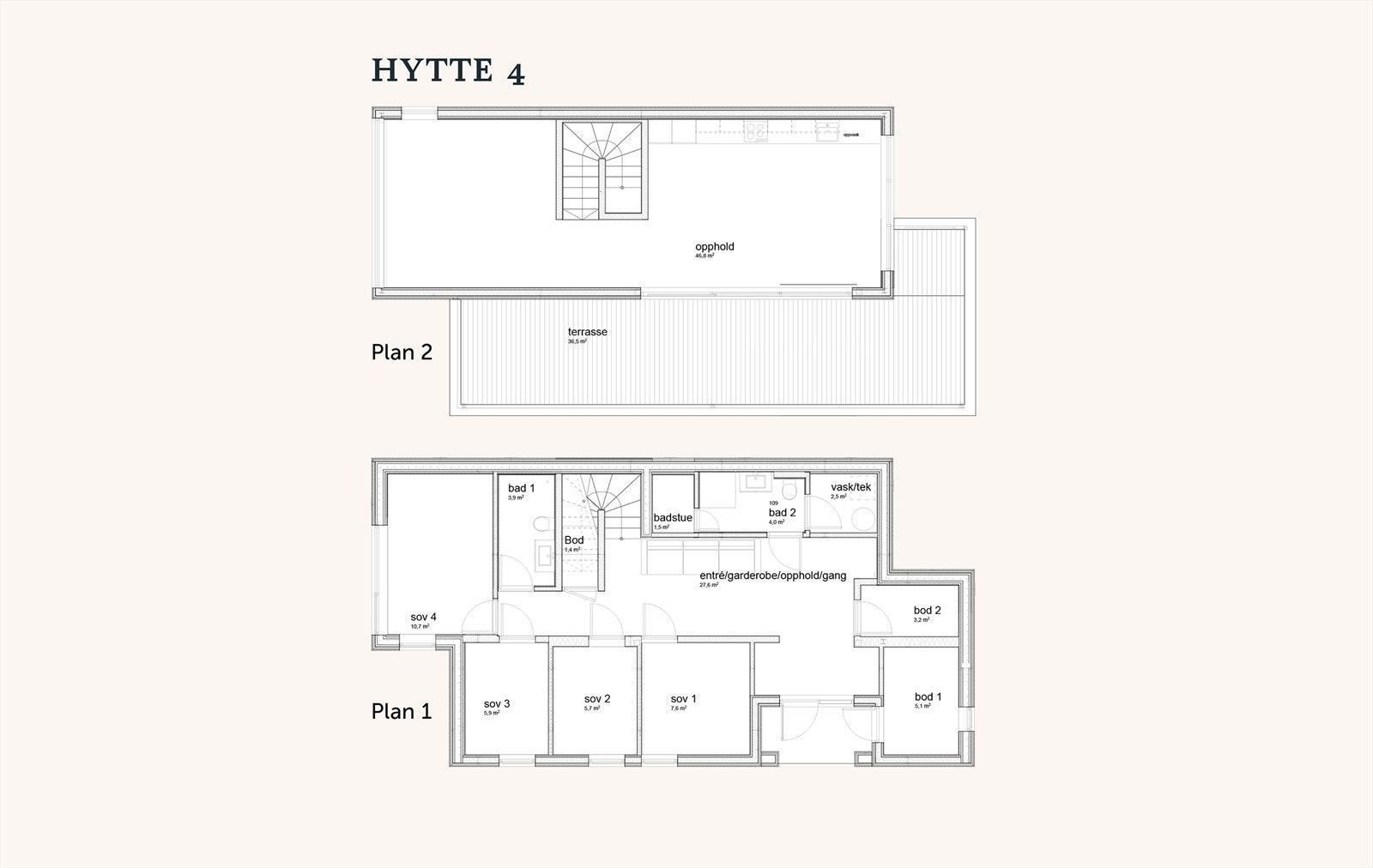 Planskisse hytte 4 Galleribilde