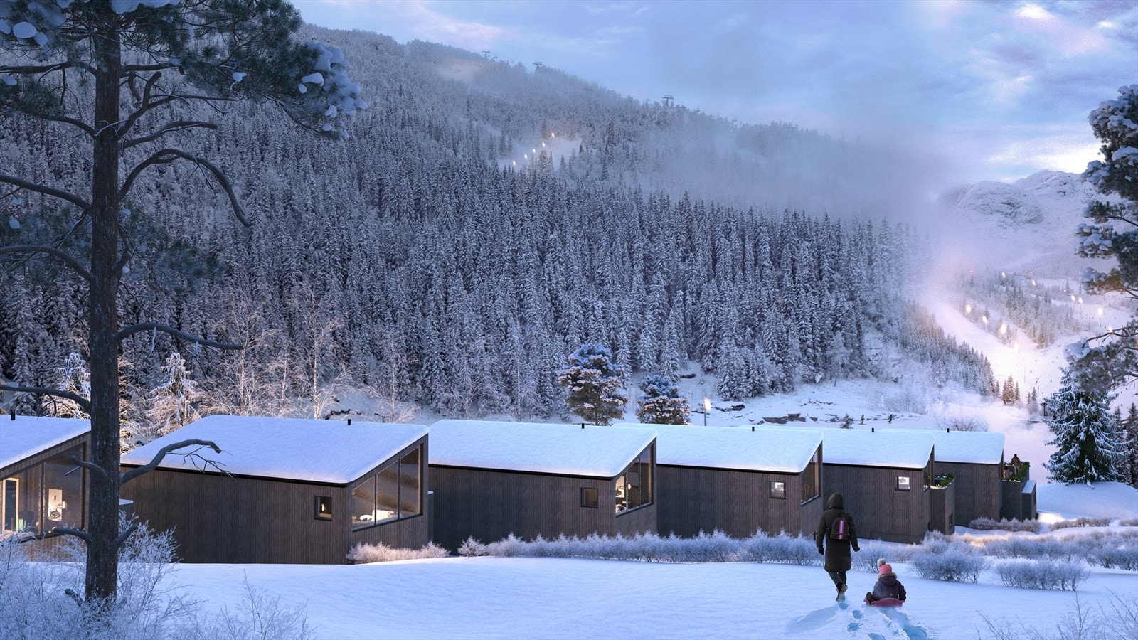 Ski inn/ut alpint og langrenn i vintersesongen, og på sykkel i sommersesongen. Galleribilde