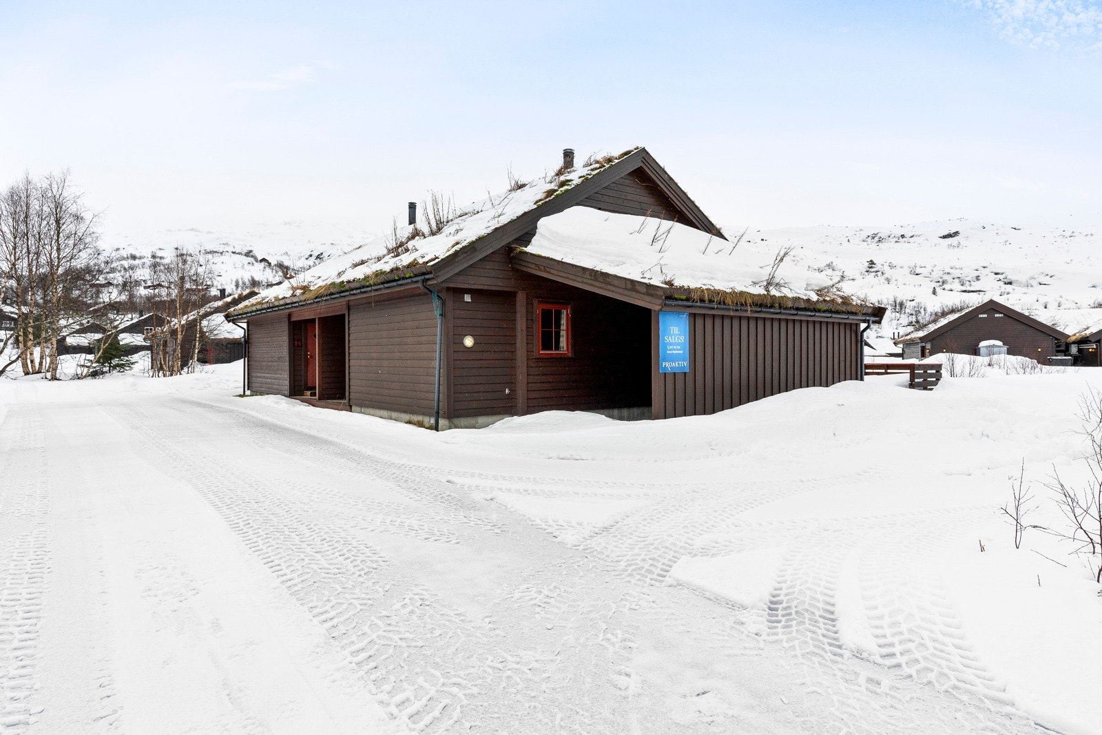 Vinterveier inn til hyttefeltet. Galleribilde