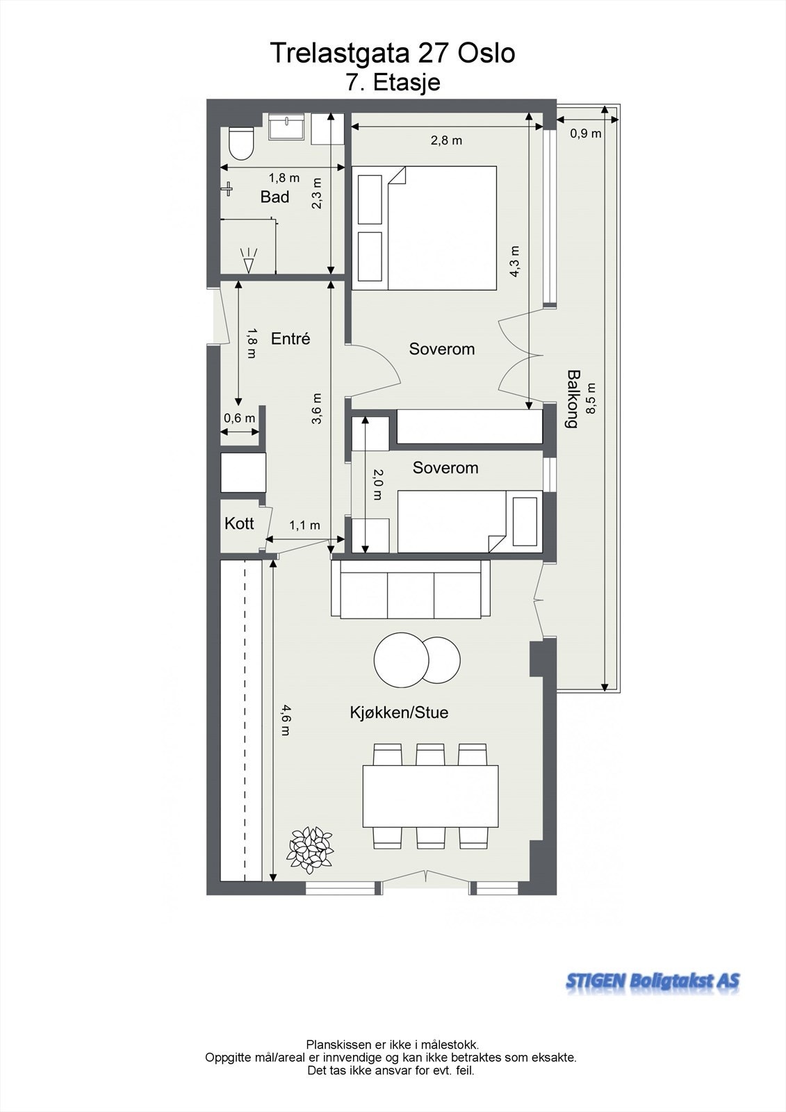 Takstmannens planskisse Galleribilde