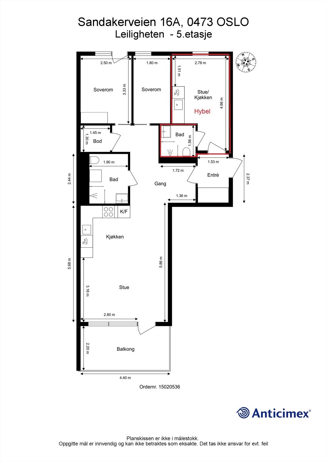 Plantegning - Hybel Galleribilde