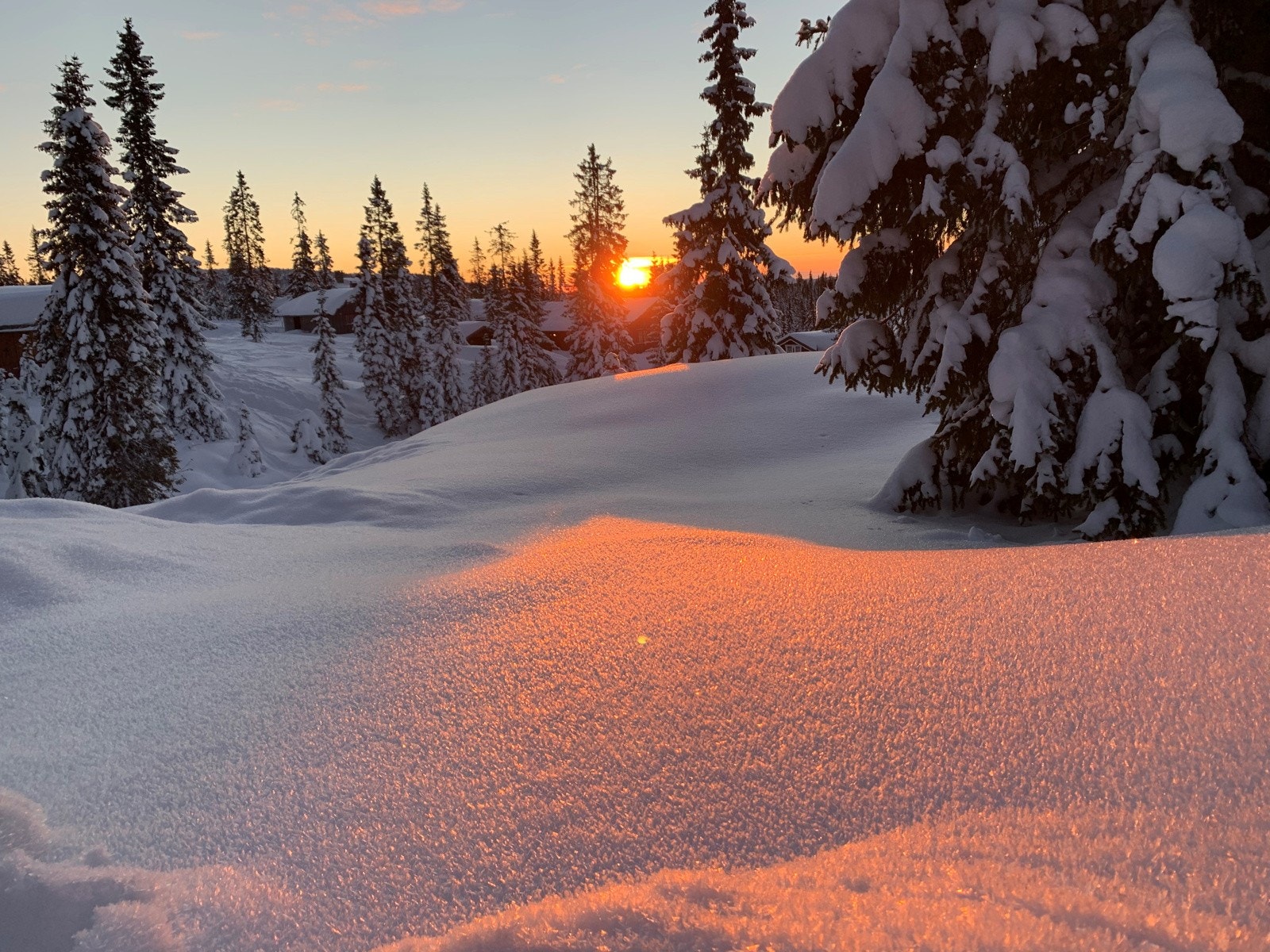 Soloppgangen sett fra kjøkkenvinduet Galleribilde