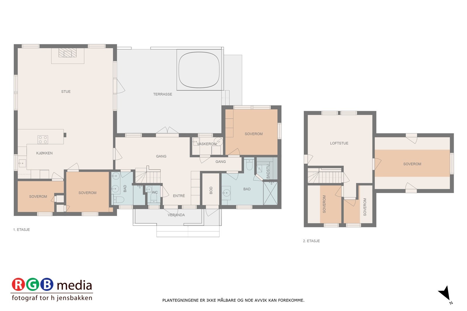 Plantegning over begge etasjer Galleribilde