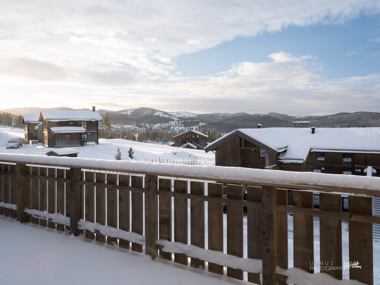 Utsikt fra terrasse fra leilighet 509F mot syd Galleribilde