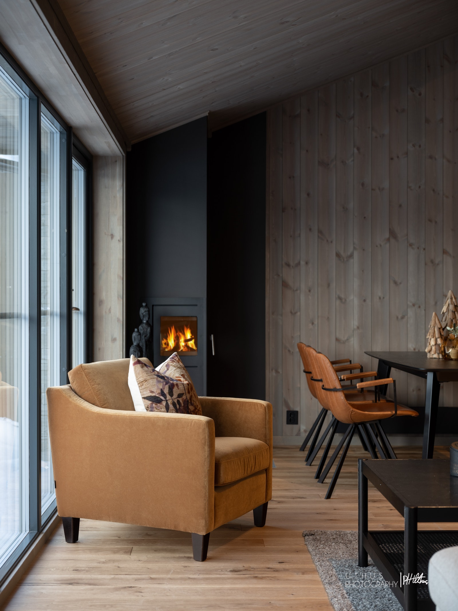 Stue med peis Galleribilde