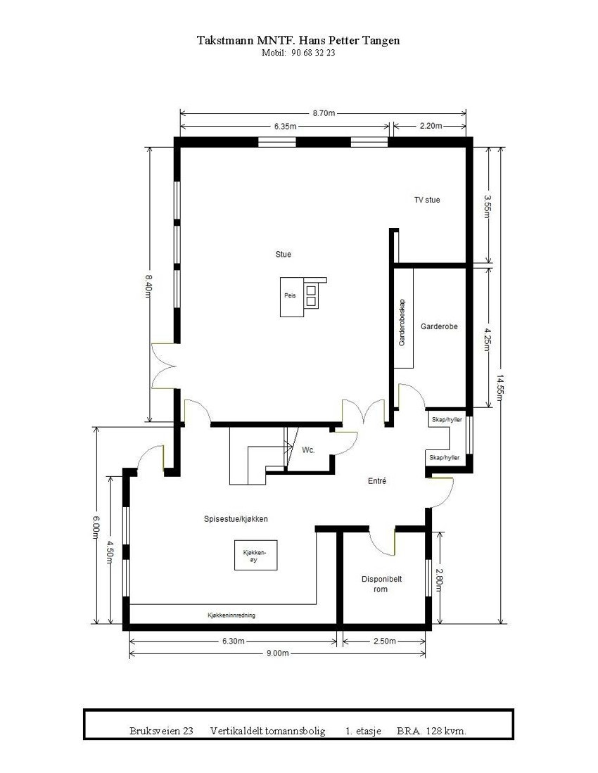 Plantegning 1. etasje. Galleribilde