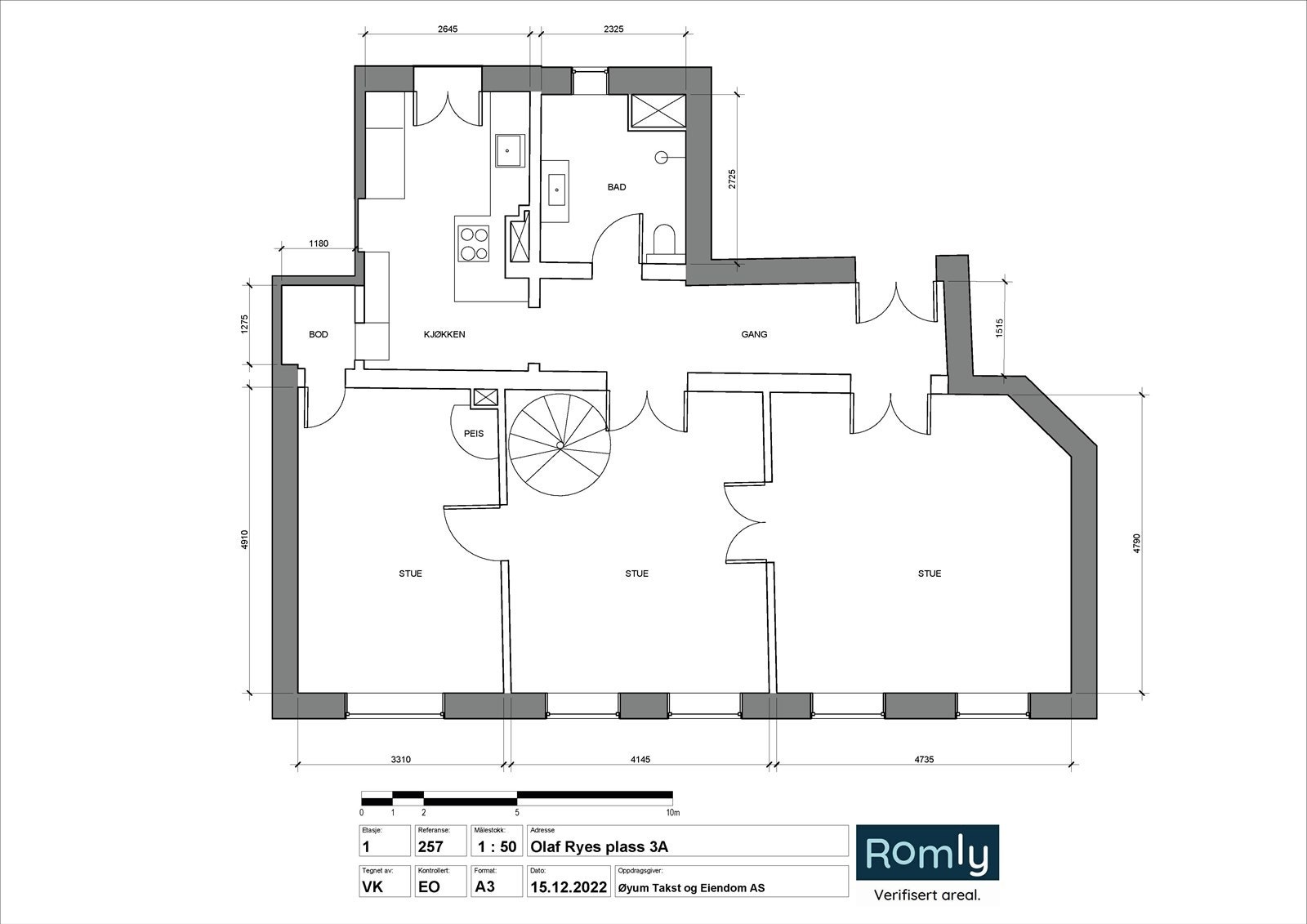 Plantegning 4. etasje Galleribilde