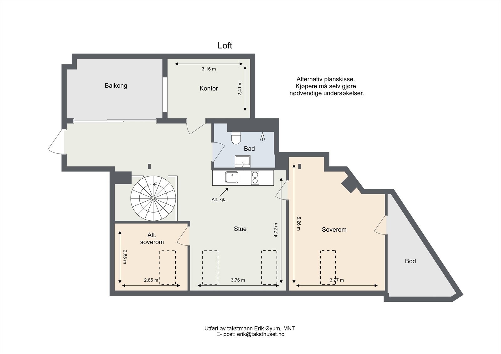 Alternativ plantegning - loft Galleribilde