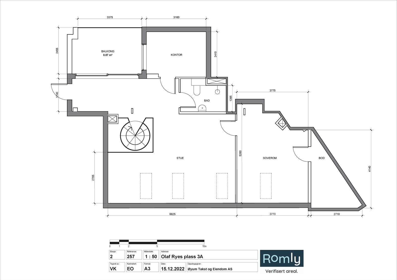 Plantegning loft Galleribilde