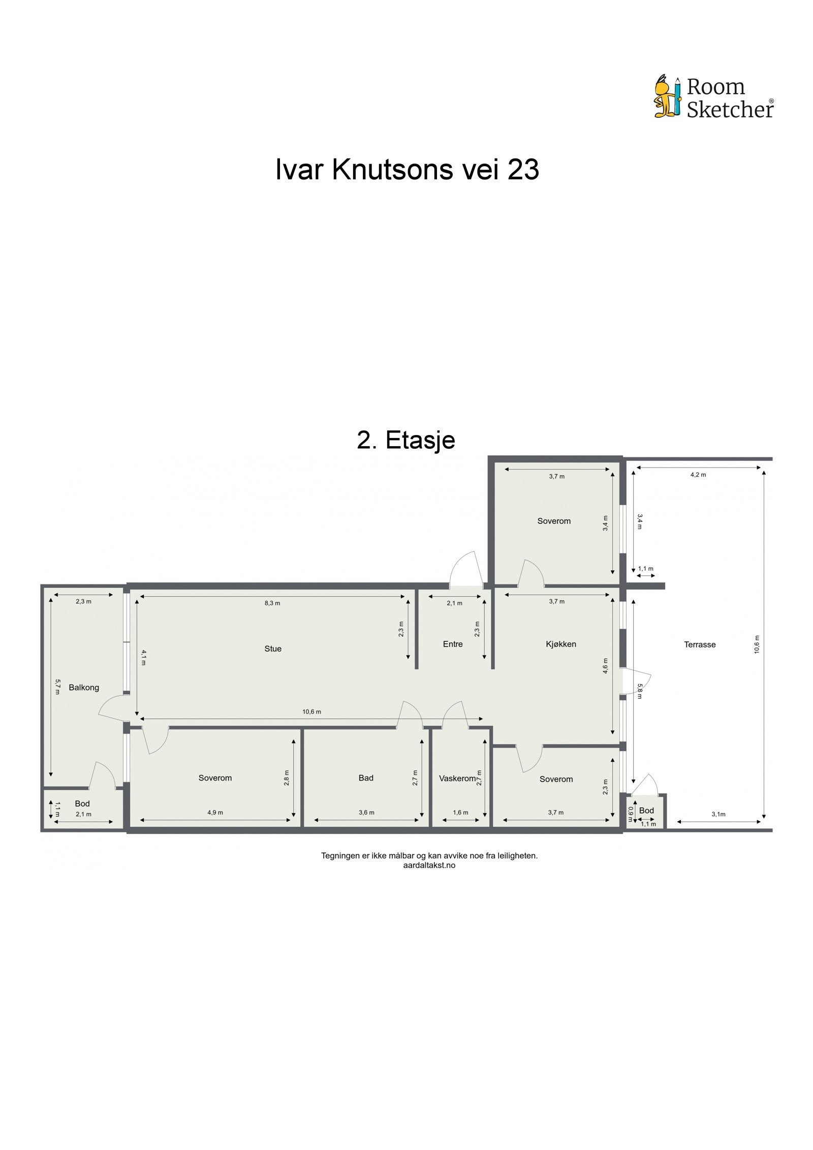 Vi starter med plantegningen, slik at du får orientert deg i boligen. Galleribilde