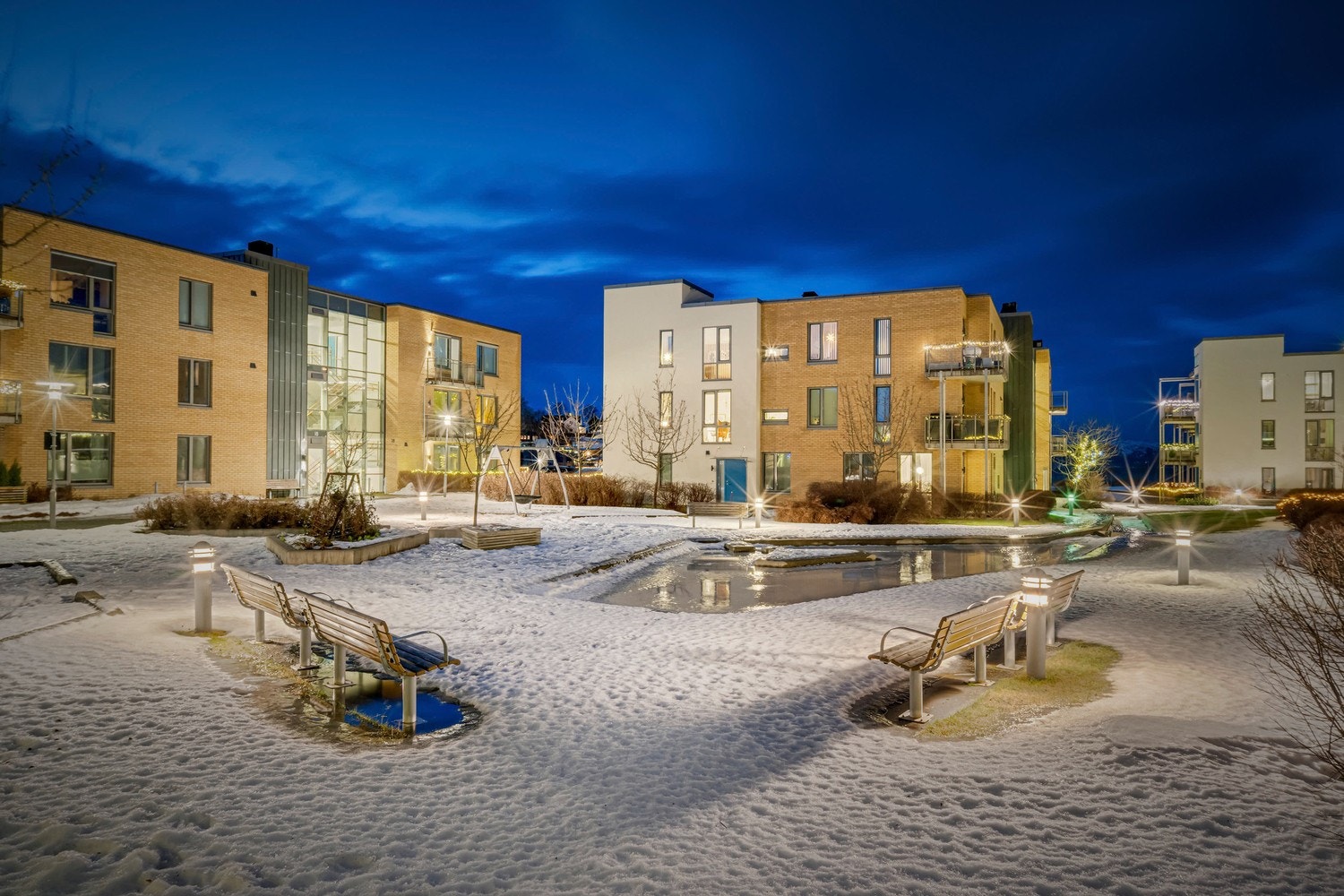 "Sameiet Vannspeilet" sies å å ha det vakreste uteområdet på Grilstad Marina når vinteren er forbi. Galleribilde