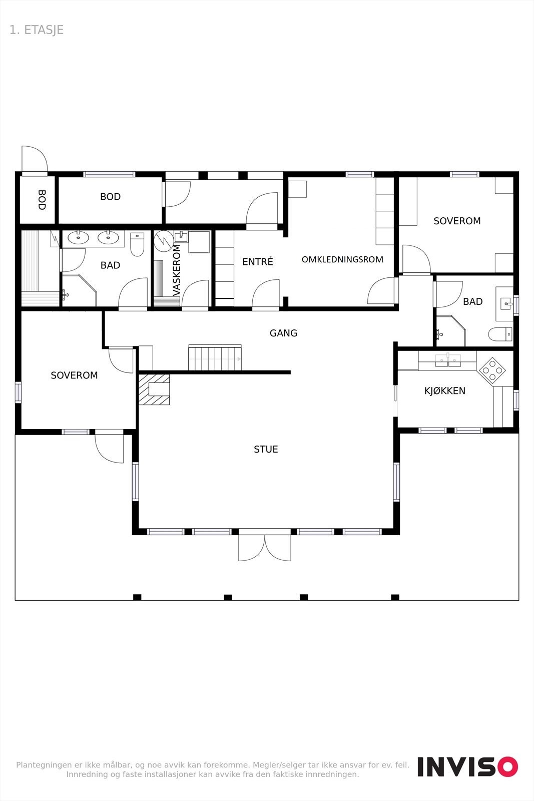 Plantegning 1. etasje Galleribilde