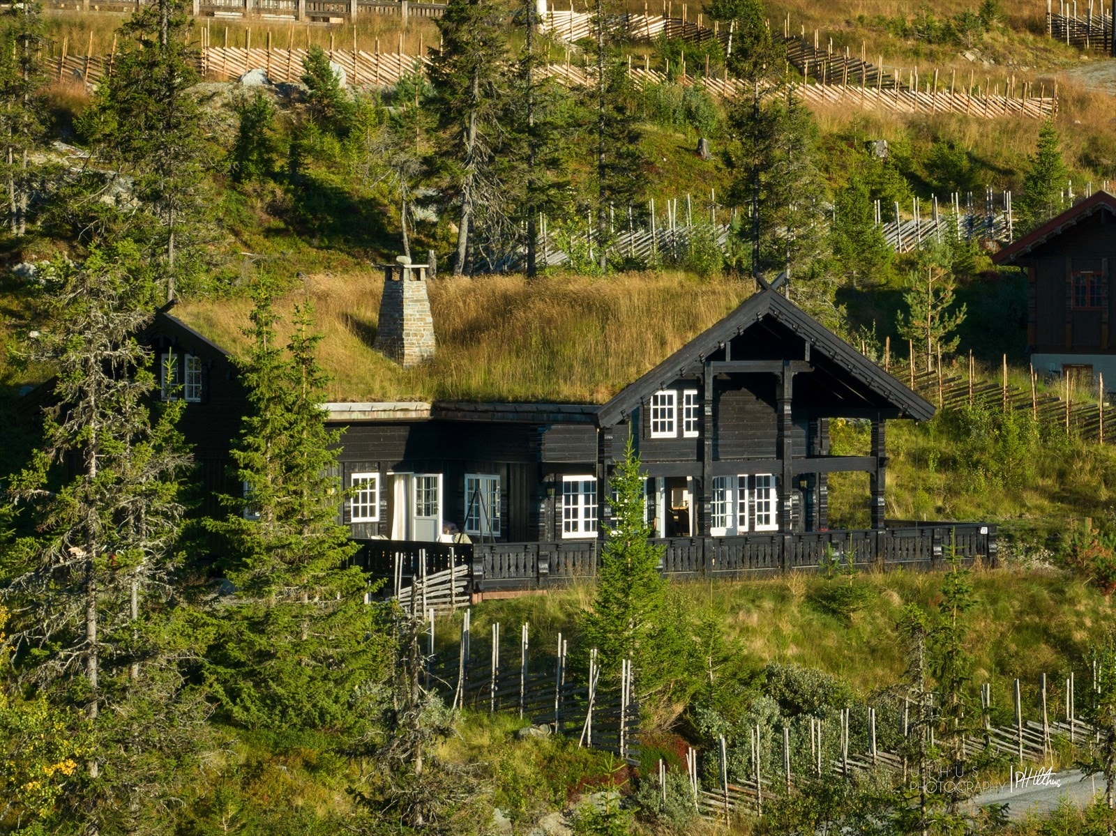 Deler av tomten er gjerdet inn. Galleribilde