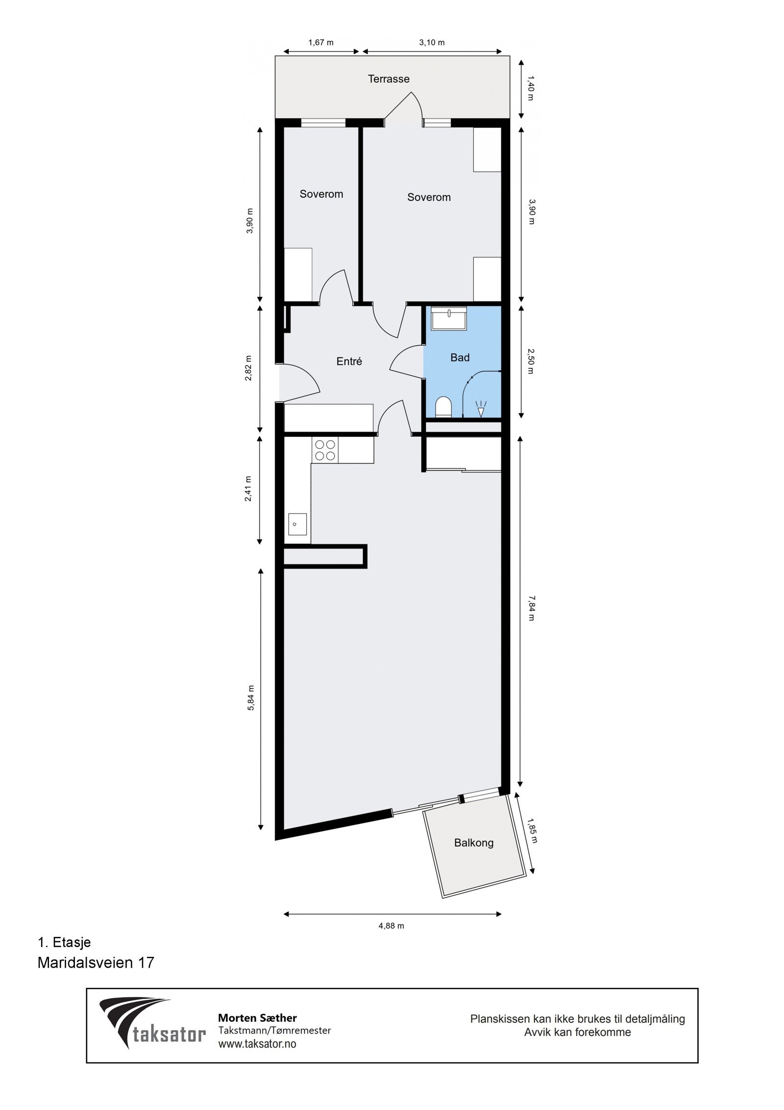 Plantegning 1. Etasje. Øvrig: Kjellerbod på ca. 7,72 m². Galleribilde