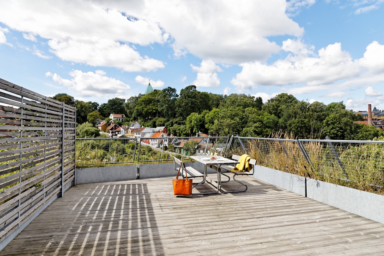 Felles takterrasse til fri benyttelse av beboerne. Galleribilde