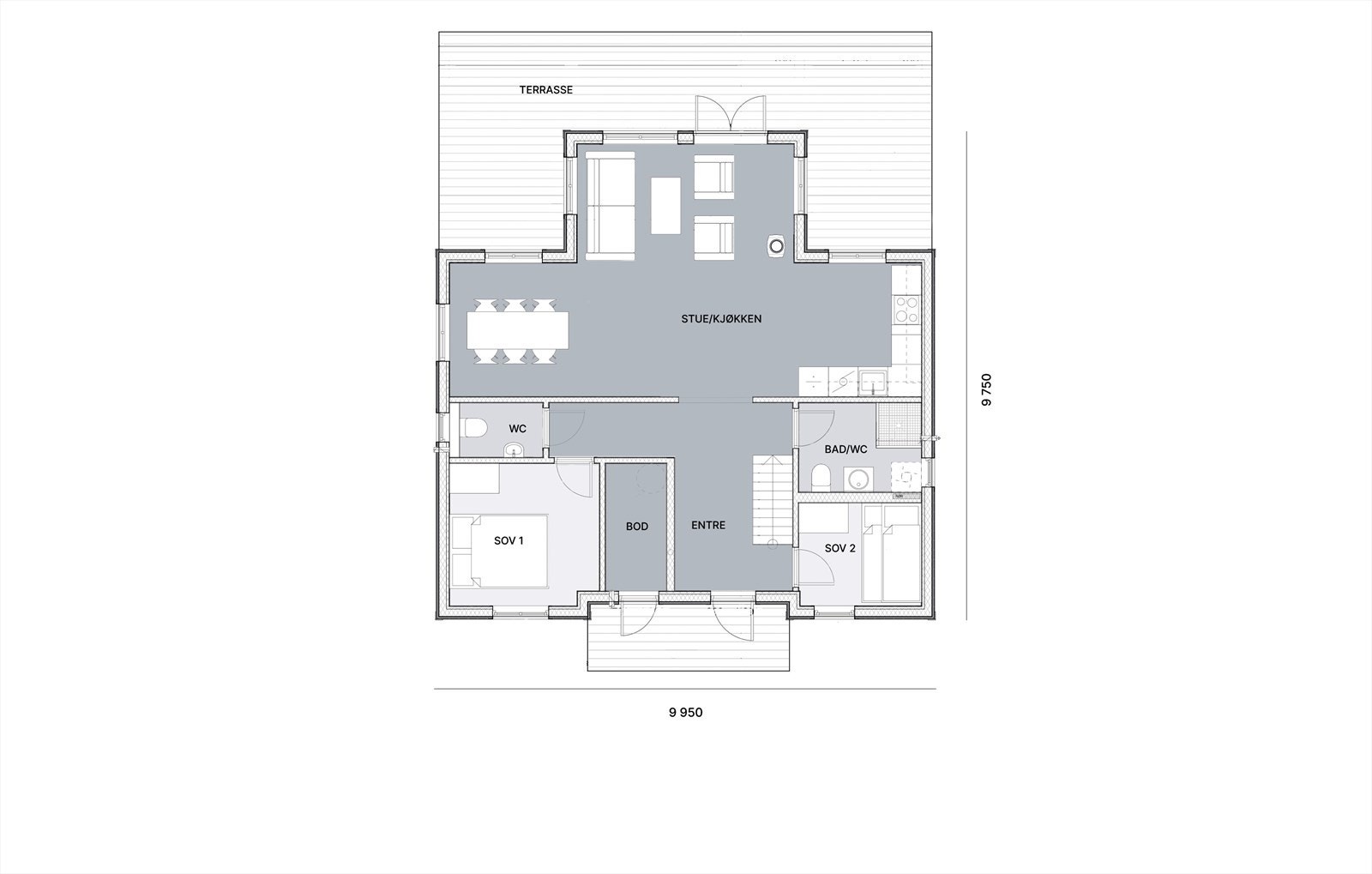 Planskissen er ment som en illustrasjon og avvik kan forekomme. Tegningen er ikke målbar, eventuelle mål er ikke eksakte. Galleribilde