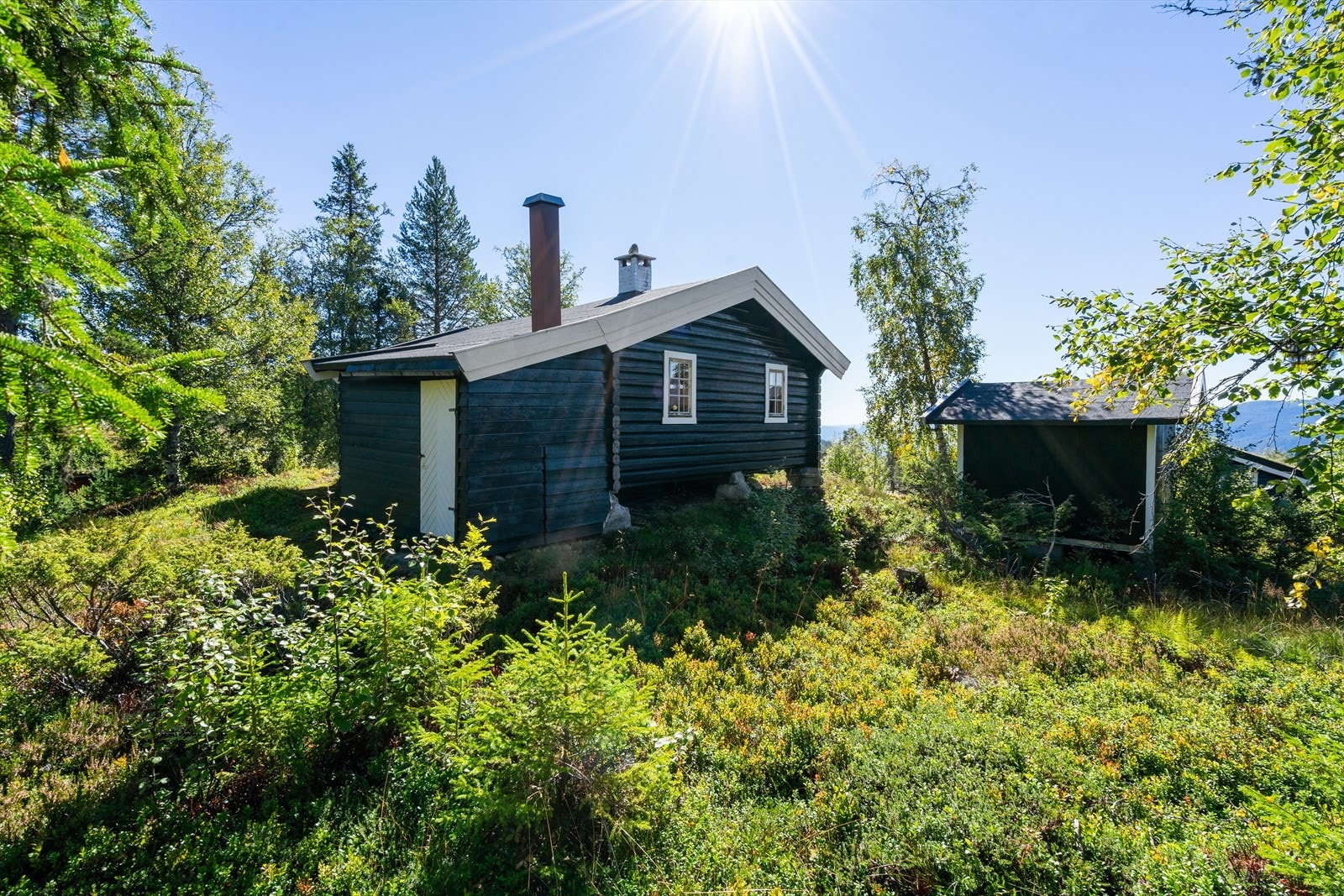 Hytta har en hoveddel samt anneks Galleribilde