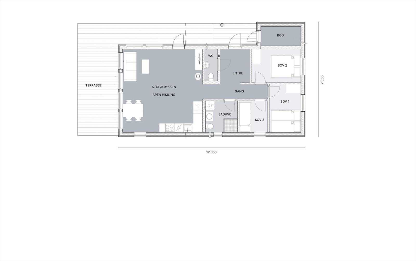 Planskissen er ment som en illustrasjon og avvik kan forekomme. Tegningen er ikke målbar, eventuelle mål er ikke eksakte. Galleribilde
