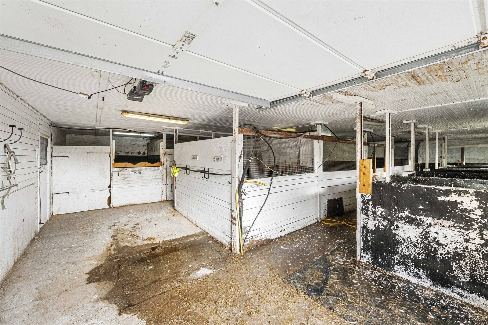 Godt med hestebokser, som åpner muligheten for hestehold. Galleribilde