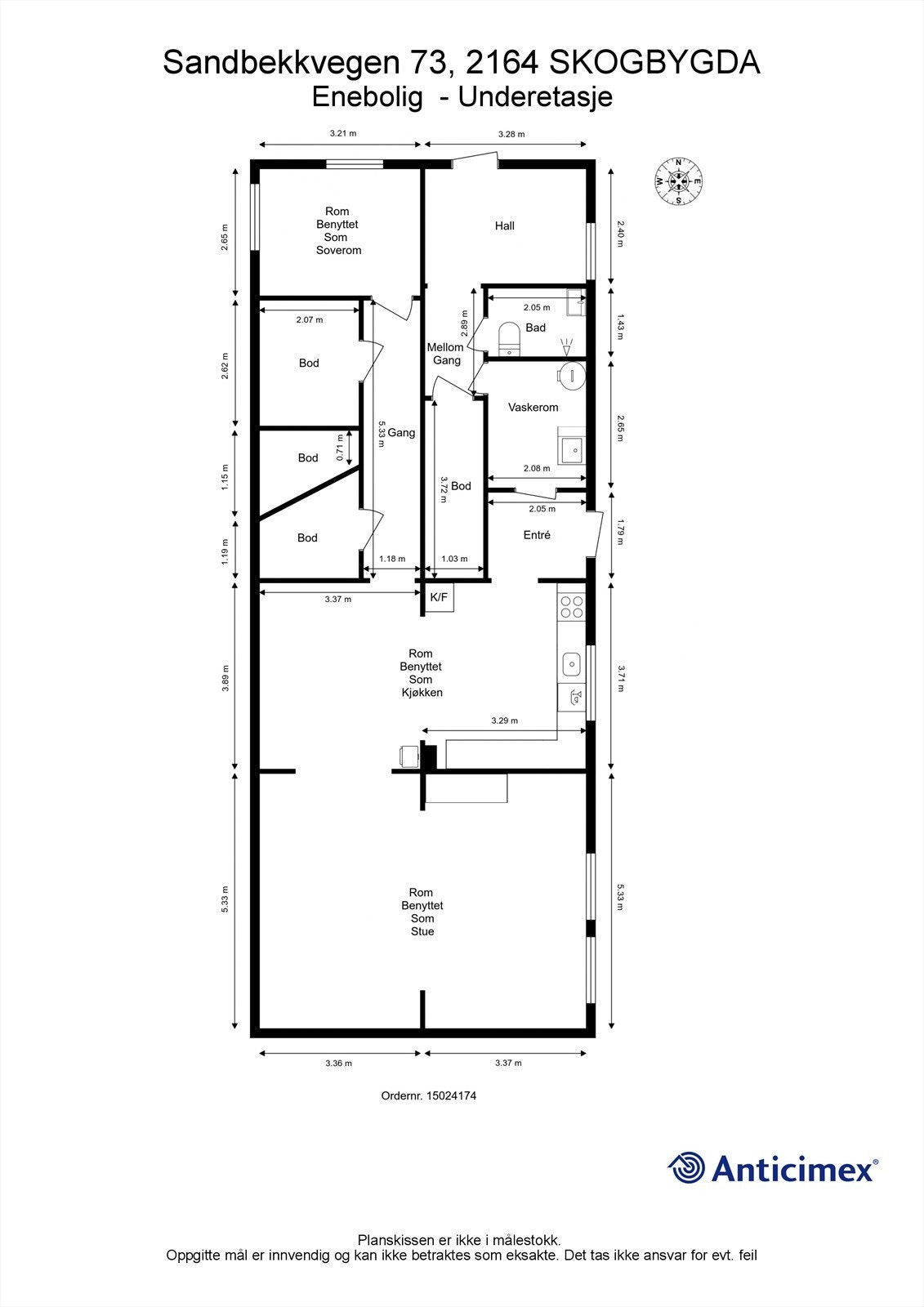 Plantegning underetasje. Galleribilde