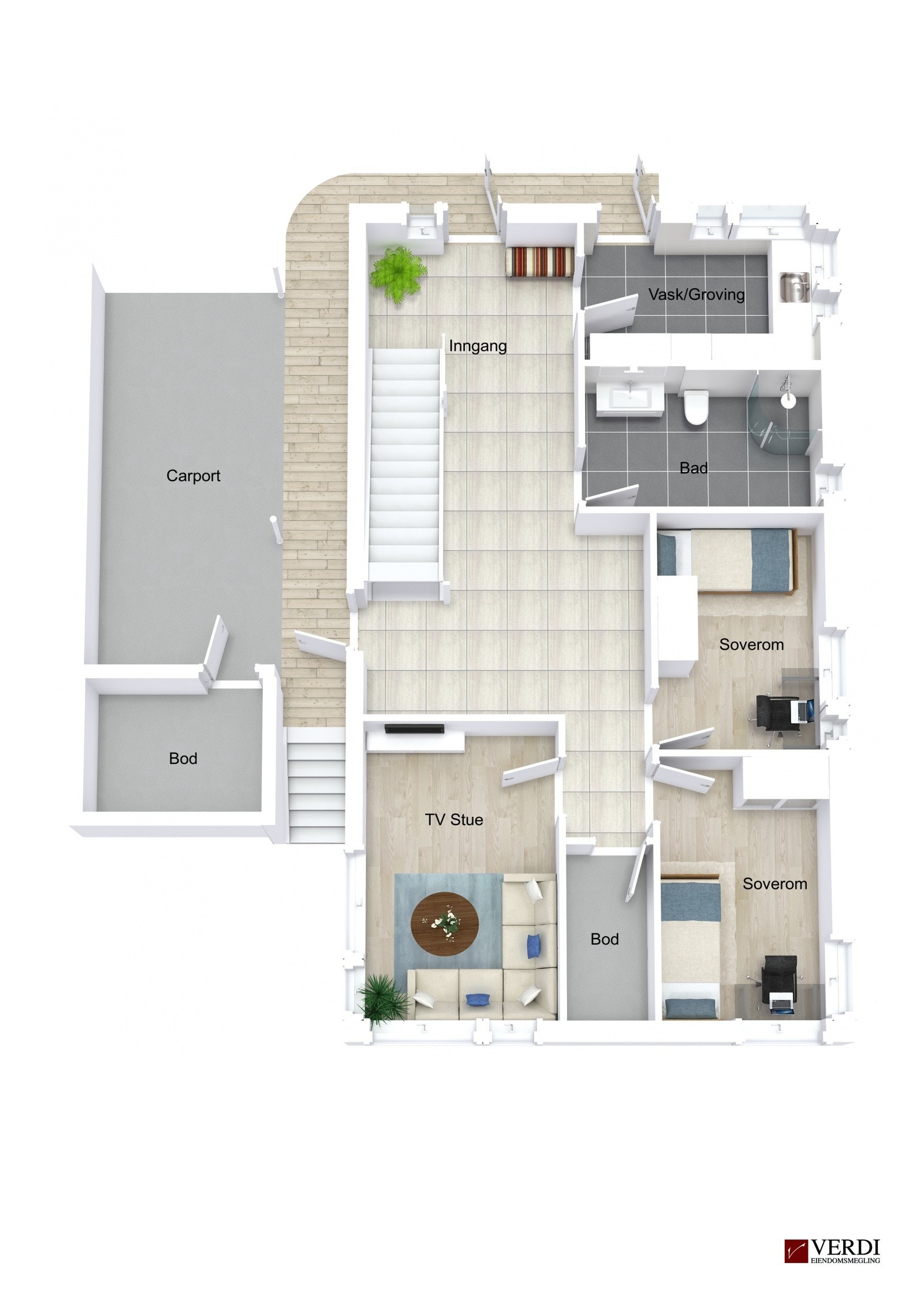 Plantegning 1. etasje Galleribilde